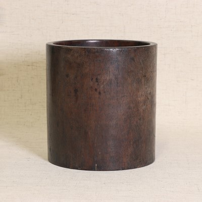 Lot 114 - A Chinese huanghuali brush pot