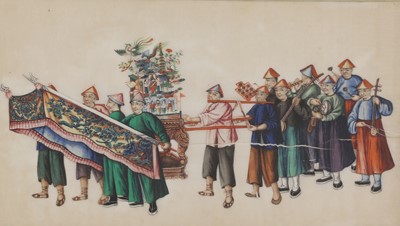 Lot 357 - A collection of eleven Chinese pith paper paintings