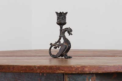 Lot 116 - A Gothic Revival gilt-bronze candlestick