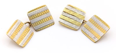 Lot 187 - A pair of Art Deco two colour chain link cufflinks