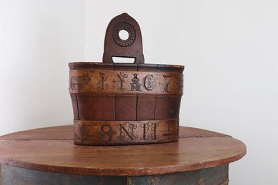 Lot 266 - An 18th century Swiss milking pail