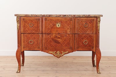 Lot 12 - A transitional kingwood, tulipwood and marquetry commode