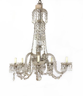 Lot 173 - A moulded and cut-glass chandelier