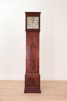 Lot 603 - A mahogany and rosewood crossbanded longcase clock