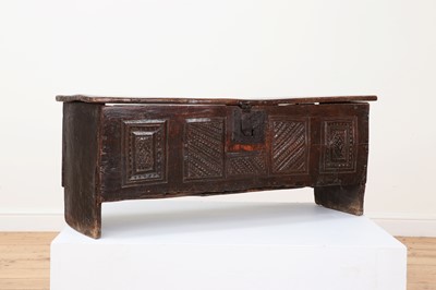 Lot 244 - An Henry VIII boarded oak chest
