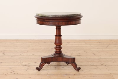 Lot 206 - A rosewood and Connemara marble centre table