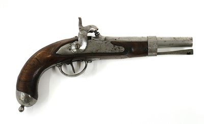 Lot 112 - A French muzzle loading percussion pistol