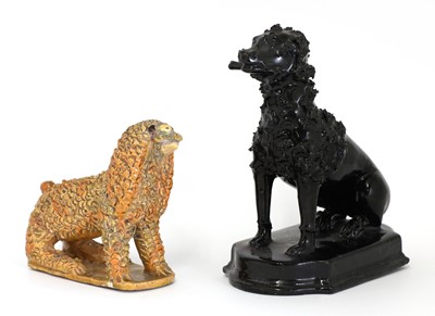 Lot 206 - A Jackfield pottery figure of a poodle