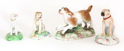 Lot 152 - A Derby porcelain figure of a pug