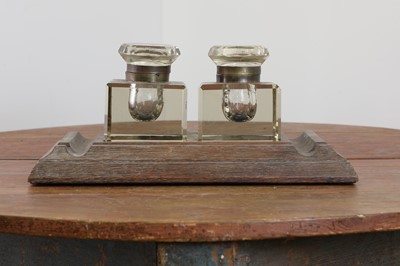 Lot 521 - A large oak desk stand