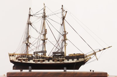 Lot 426 - A Napoleonic prisoner-of-war model of 'The Royal Charter'