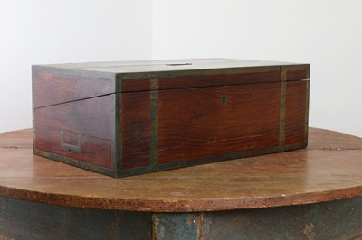 Lot 493 - A padouk and brass-bound writing box