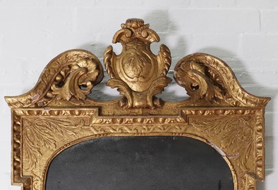 Lot 184 - A pair of George II gilt gesso pier mirrors