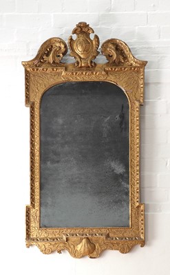 Lot 184 - A pair of George II gilt gesso pier mirrors