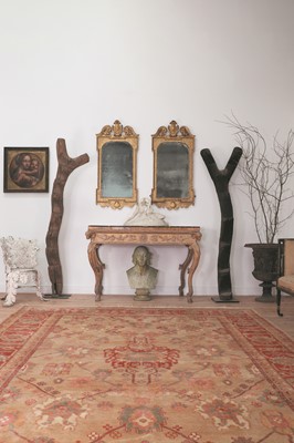 Lot 184 - A pair of George II gilt gesso pier mirrors