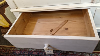 Lot 26 - A painted pine wardrobe