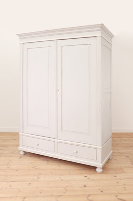 Lot 26 - A painted pine wardrobe