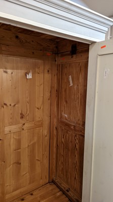 Lot 26 - A painted pine wardrobe