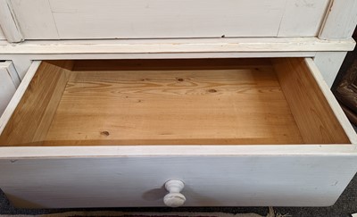 Lot 26 - A painted pine wardrobe