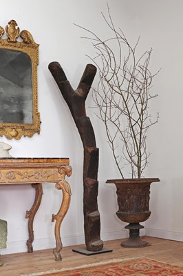 Lot 233 - A carved wooden granary ladder
