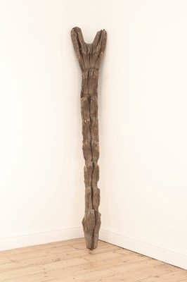 Lot 232 - A carved wooden granary ladder