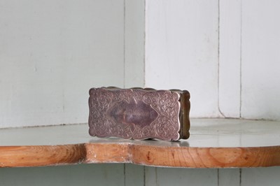Lot 41 - A late Victorian silver engraved table snuff box