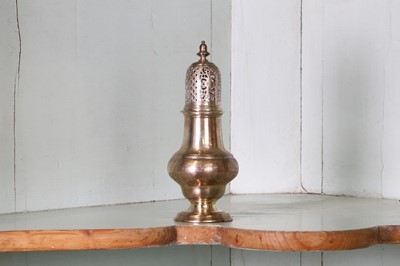 Lot 341 - A George II Scottish silver condiment caster