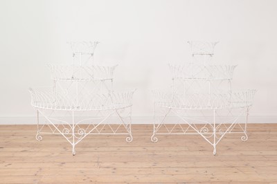 Lot 155 - A pair of Regency-style wirework plant étagères