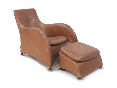Lot 458 - A Dutch Motnis 'Loge' armchair and ottoman