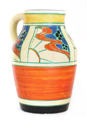 Lot 70 - A Clarice Cliff 'Sunrise' Lotus jug