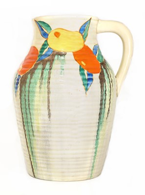 Lot 69 - A Clarice Cliff 'Delecia Citrus' Lotus jug