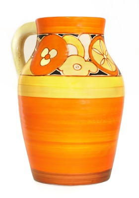 Lot 68 - A Clarice Cliff 'Sliced Fruit' Lotus jug