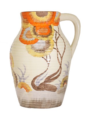 Lot 66 - A Clarice Cliff 'Rhodanthe' Lotus jug