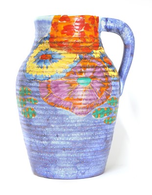 Lot 56 - A Clarice Cliff 'Inspiration Clovre Waterlily' Lotus jug