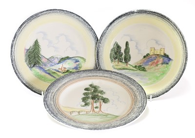 Lot 59 - Three Clarice Cliff 'Crayon Scenes' plates