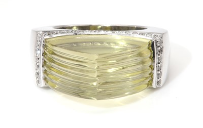 Lot 293 - A white gold lemon quartz and diamond ring, attributed to Amanda Wakeley, c.2007