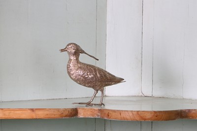 Lot 363 - A silver model of a standing lapwing bird