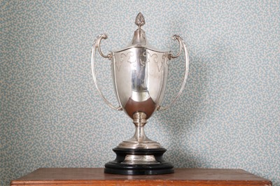 Lot 357 - An Edwardian stylish two-handled silver cup and cover