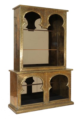 Lot 307 - A Moorish-style brass-mounted bookcase