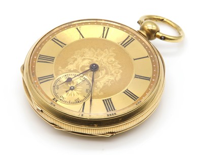 Lot 539 - A Swiss key wind open faced pocket watch