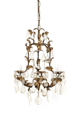 Lot 284 - A pair of metal and gilt hanging ceiling lights