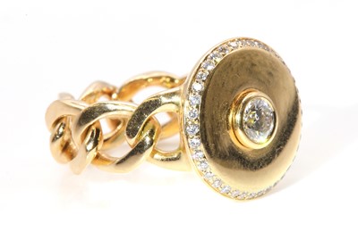Lot 489 - A rose gold diamond set 'Beret Icon' ring, by Tabbah