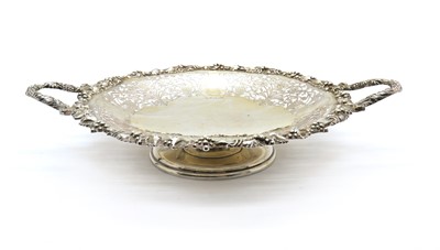 Lot 4 - A twin handled silver pedestal dish