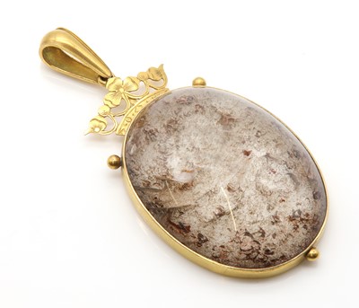 Lot 37 - A cased Victorian rock crystal pendant