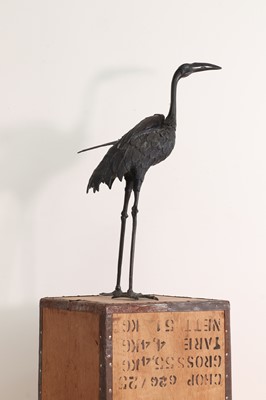 Lot 417 - An eastern bronze figure of a crane