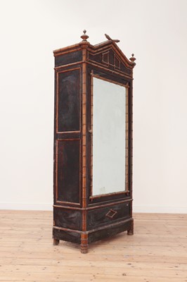 Lot 434 - A scumbled faux bamboo wardrobe