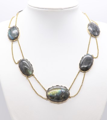 Lot 17 - A Georgian labradorite swag necklace