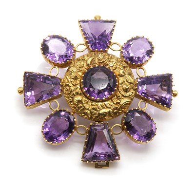 Lot 30 - A William IV amethyst brooch/pendant