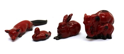 Lot 179 - A collection of Royal Doulton porcelain Flambe animals
