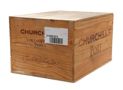Lot 269 - Churchills, Vintage Port, 2003 (12, OWC)